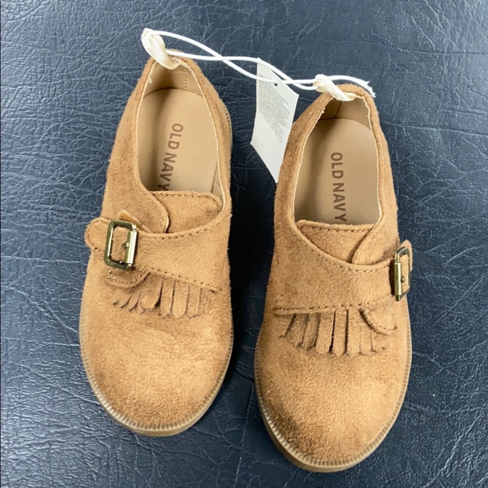 Brand new old navy little boy brown suede loafers